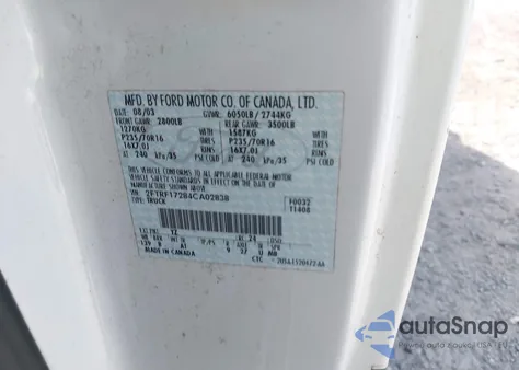 2004 Ford F-150 Heritage Classic from USA, damaged, VIN 2FTRF17284CA02838